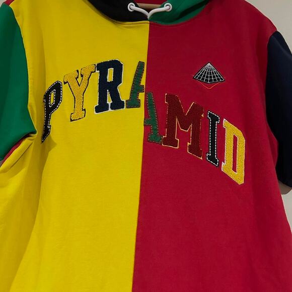 Black Pyramid Colorblock Short Sleeve Hoodie - Picture 2 of 6